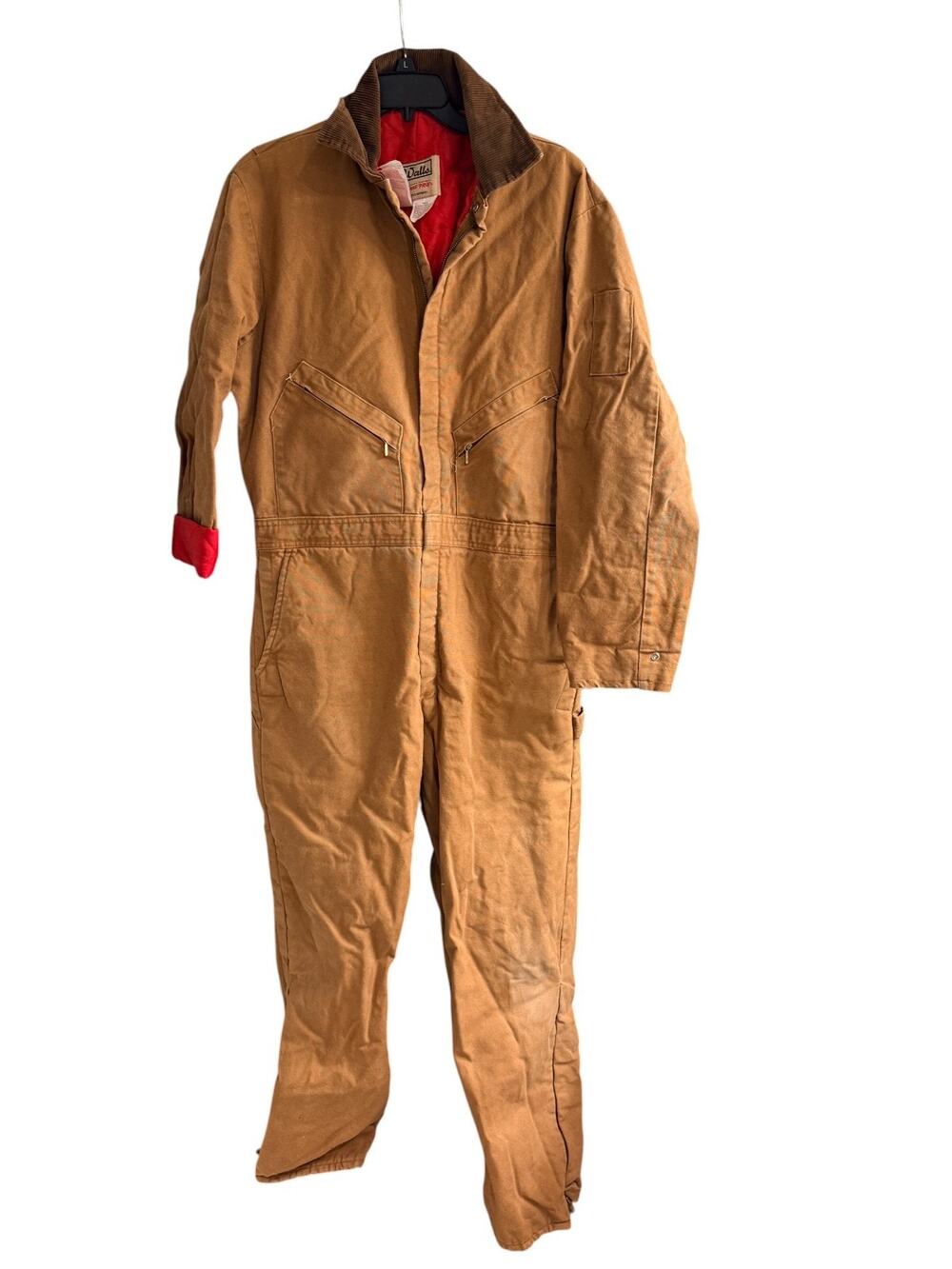 Vintage Walls Blizzard Pruf Coveralls Mens XL Tall Brown Duck Insulated USA